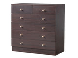 25.98*12.99"*35.04 5-Tier 6-Drawer Cabinet Drawer Dresser with Gold Handles Brown 17234498