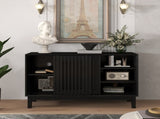47.3" Sideboard Buffet Cabinet with Storage, Farmhouse Fluted Sideboard with 2 Doors & Solid Wood W1801P428581