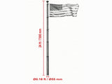 25FT Telescoping Flagpole Kit, 3 Display Modes with 3x5 American Flag & Professional Accessories, 03629586