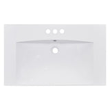 ZUN 30" Single Bathroom Basin Sink, Vanity Top Only, 3-Faucet Holes, Resin WF316527AAK