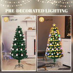 ZUN 4 FT Pre-lit Fiber Optic Christmas Tree, Artificial Xmas Tree with Lighted Top Star and Snowflakes, 55699558