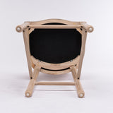 French Country Wooden Barstools Rattan Back With Upholstered Seating , Beige and Natural ,Set of 2 W162290987