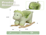 Kids Ride-On Rocking Horse Toy with Lullaby Song,Dinosaur Rocking Toy with Hand Puppets and Safety 37811505