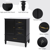 ZUN 30" Bathroom Vanity with Sink, Bathroom Cabinet with A Door, Three Drawers, Solid Wood Legs & MDF N759P207656B