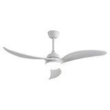 ZUN 52 Inch Indoor Ceiling Fan With Dimmable Led Light 3 Solid Wood Blades Remote Control Reversible DC 15089137