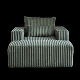 62.5-Inch Corduroy Sponge Sofa Lounge Chair with Removable footrest,No Assembly Required,Fluffy W834P206047