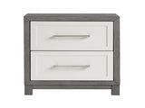 Two Drawers Nightstand Ivory and Gray Finish Bedroom Furniture 1pc B011P290769