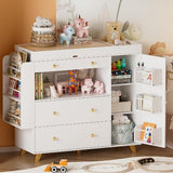 Changing Table Modern Dresser with Wide Table Top, 3Drawers, White Drawer Dresser W3393P315819