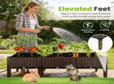 Raised Garden Bed Planter Box, 3 Size Options Self-Watering Elevated Garden Bed, Lightweight PP 01471420