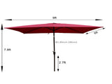 6 x 9ft Patio Umbrella Outdoor Waterproof Umbrella with Crank and Push Button Tilt without flap for 31191608