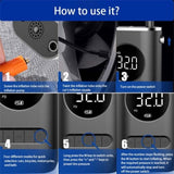 1 Set Car Charging Dual-use Mini Portable Tire Inflator Suitable for Bicycles, Electric Cars, Cars 77401873