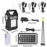 Portable Solar Power Station Rechargeable Backup Power Bank w/Flashlight 3 Lighting Bulbs For 16989603