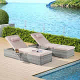 OUTDOOR SOFA PE RATTAN FURNITURE DECK CHAIR GRAY RATTAN W874P146993