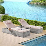 ZUN OUTDOOR SOFA PE RATTAN FURNITURE DECK CHAIR GRAY RATTAN W874P146993