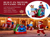 4.7 FT Lighted Christmas Inflatable Decoration, Large Motorized Seesaw with Santa and Reindeer, 16580113