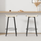 Counter Height Bar Stools Backless Handwoven Kitchen Dining Chairs with Round Footrest PVC Weaving W1757P277609