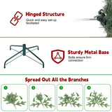 Artificial 7ft Green pencil Christmas Tree with 469 PVC Branch Tips, 200L Warm white led, Foldable 30842931