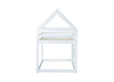 Twin over Twin Rubber Wood Floor Bunk Bed, with ladder,Guardrails,House-Shaped-Bunk Bed,White W504P206864