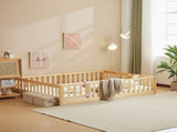 Fence with door and decking, natural wood color, painted surface, pine wood, Queen children's 90863553