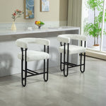 ZUN House Hold Bar Set of 1, Modern Bar Stool with Back, Black Metal Frames, Upholstered Bar W1588P207632