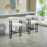 ZUN House Hold Bar Set of 1, Modern Bar Stool with Back, Black Metal Frames, Upholstered Bar W1588P207632