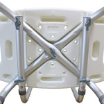 ZUN Medical Bathroom Safety Shower Tub Aluminium Alloy Bath Chair Seat Bench with Removable Back White 46933566