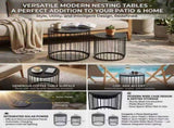 2-Pack Solar Powered Nesting Side Table Set, Modern Round End Tables with Solar LED Lights, Metal 52310929