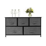 2-Tier Wide Closet Dresser, Nursery Dresser Tower with 5 Easy Pull Fabric Drawers and Metal Frame, 23359523