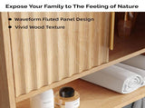 2-Door 3-Tier Slatted Bathroom Wall Cabinet 24.49"*22.83"*8.07 Oak 35998404