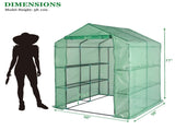143x143x195cm Black Iron Pipe Steeple With 8 Pieces Grid Flower Stand With Zipper Rolling Door PE 99313984