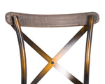 ZUN Antique Copper and Antique Oak Cross Back Side Chair B062P191071