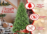 7FT Slim Christmas Tree 1180Tips, PEPVC Branches, Hinged Design for Easy Setup, Stable Metal T3637P598496