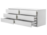 6 Drawer Double Dresser for Bedroom, Wide Storage Cabinet for Living Room Home Entryway, White 76423691