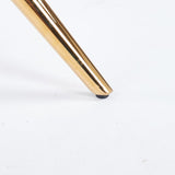 Dining Table with chrome metal leg and tempered glass,Modern Space Saving Kitchen Table for Living W234P351121