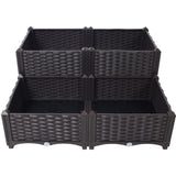 4 Piece Raised Garden Bed with Legs, Self-Watering Planter Box Raised Bed to Grow Flowers, Herbs & W465P187484