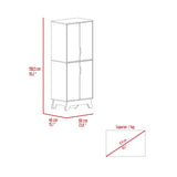 ZUN Zurich Double Kitchen Pantry, Double Door Cabinet, Four Shelves B128P148848