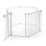 ZUN 6-Panel Metal Baby Playpen Fireplace Safety Fence w/ Walk-Through Door in 2 Directions, 5-in-1 Extra W2181P154903