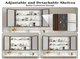 32*28Medicine Cabinet with Mirror for Bathroom, Wall Mounted Bathroom Mirror with Storage, W708P421793