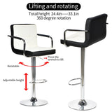 Jinsi Nan White stools Set of 2, 360 Degree Rotating Bar Stool, Bar Chairs, Bar Stool,Leather 15936920