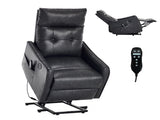 Deep Grey PU Single Motor Power Lift Recliner Chair with Massage and Heat for Elderly, Heavy Duty W1803P536617