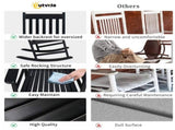 Outdoor Wood Rocking Chair, Wooden Patio Rocking Chair with Comfortable Backrest, Weatherproof Patio 23489524