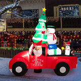 8ft Inflatable Santa Car Decor - Built-in LED Lights, Christmas TreeSnowmenPenguin, Colorful 19474685