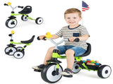 Toddler Tricycle with Rainbow LED Wheels, Foldable 3-in-1 Balance Bike with Carbon Steel Frame, 79279432