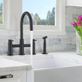 Double Handle Bridge Kitchen Faucet with Side Spray W122581047