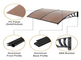200 x 100 Household Application Door & Window Rain Cover Eaves Canopy Brown & 78561718