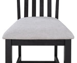 ZUN 2pc Black/Light Gray Counter Height Chair Slat Back Wooden Dining Room Furniture B011P257337