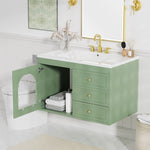 ZUN 30x18x19.6 Inches Elegant Floating Bathroom Vanity Sink and Cabinet Combo - 1 Door and 2 Drawers WF323082AAF