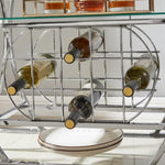 ZUN Electroplated Glass Bar Cart, With Wine Rack And Glass Holder, For Kitchen, Serving, Hotel Silver 50720217