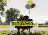 50" Iron Outdoor Courtyard Decoration Park Leisure Bench 33511876