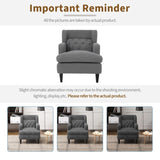 Upholstered Accent Chair Tufted Armchair for Living Room and Bedroom, Dark Grey N763P193158R